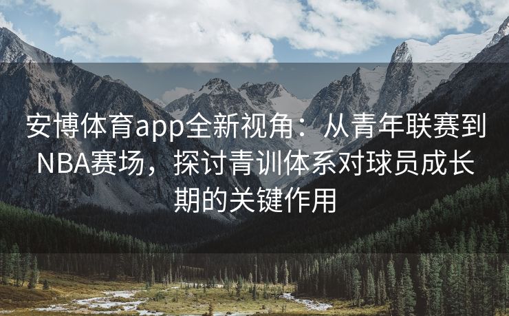 安博体育app全新视角：从青年联赛到NBA赛场，探讨青训体系对球员成长期的关键作用  第2张
